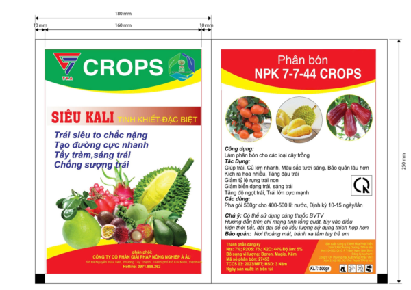 PHÂN BÓN NPK 7-7-44 CROPS