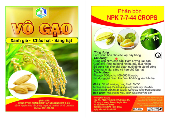 PHÂN BÓN NPK 7-7-44 CROPS – VÔ GẠO